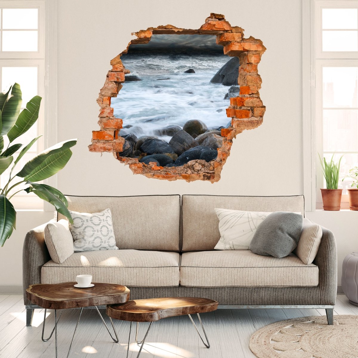 3D wall sticker Stormy weather in Alnes, Giske - Wall decal M1042