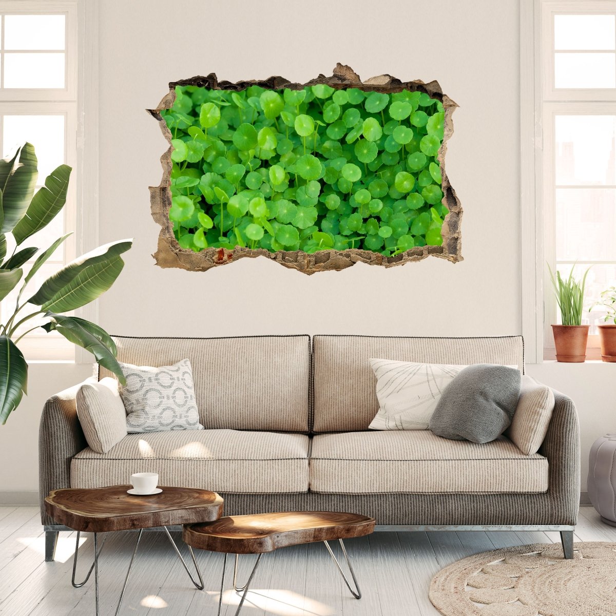3D-Wandsticker Grünpflanzen Hintergrund - Wandtattoo M1046