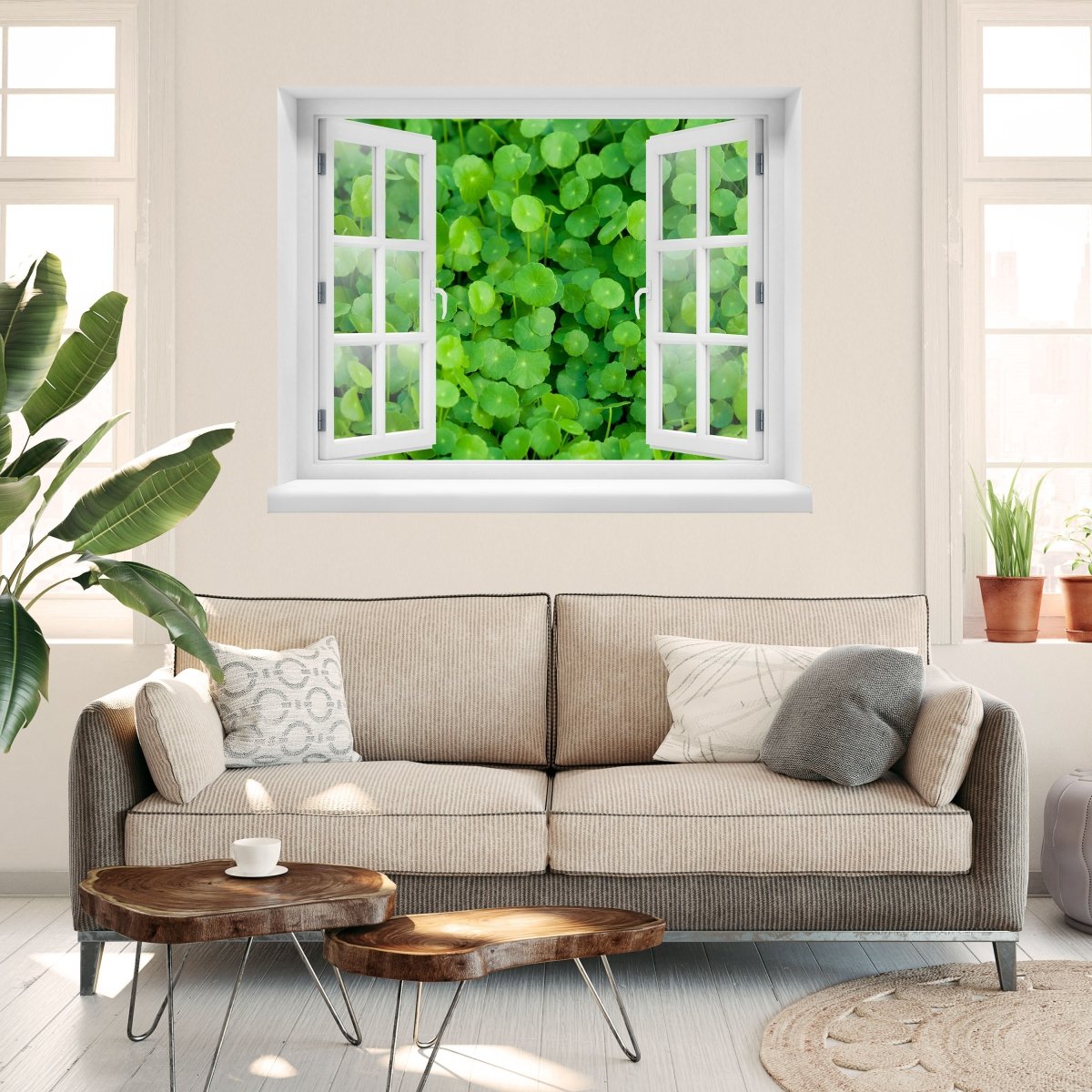 3D-Wandsticker Grünpflanzen Hintergrund - Wandtattoo M1046