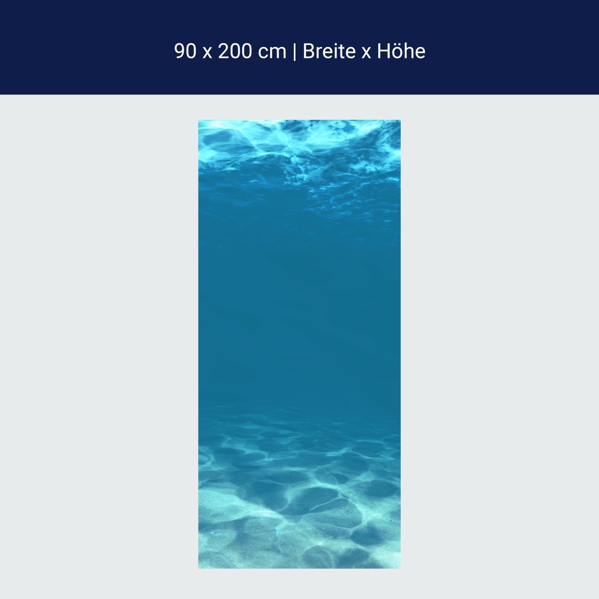 Türtapete Hellblau unter Wasser M1053