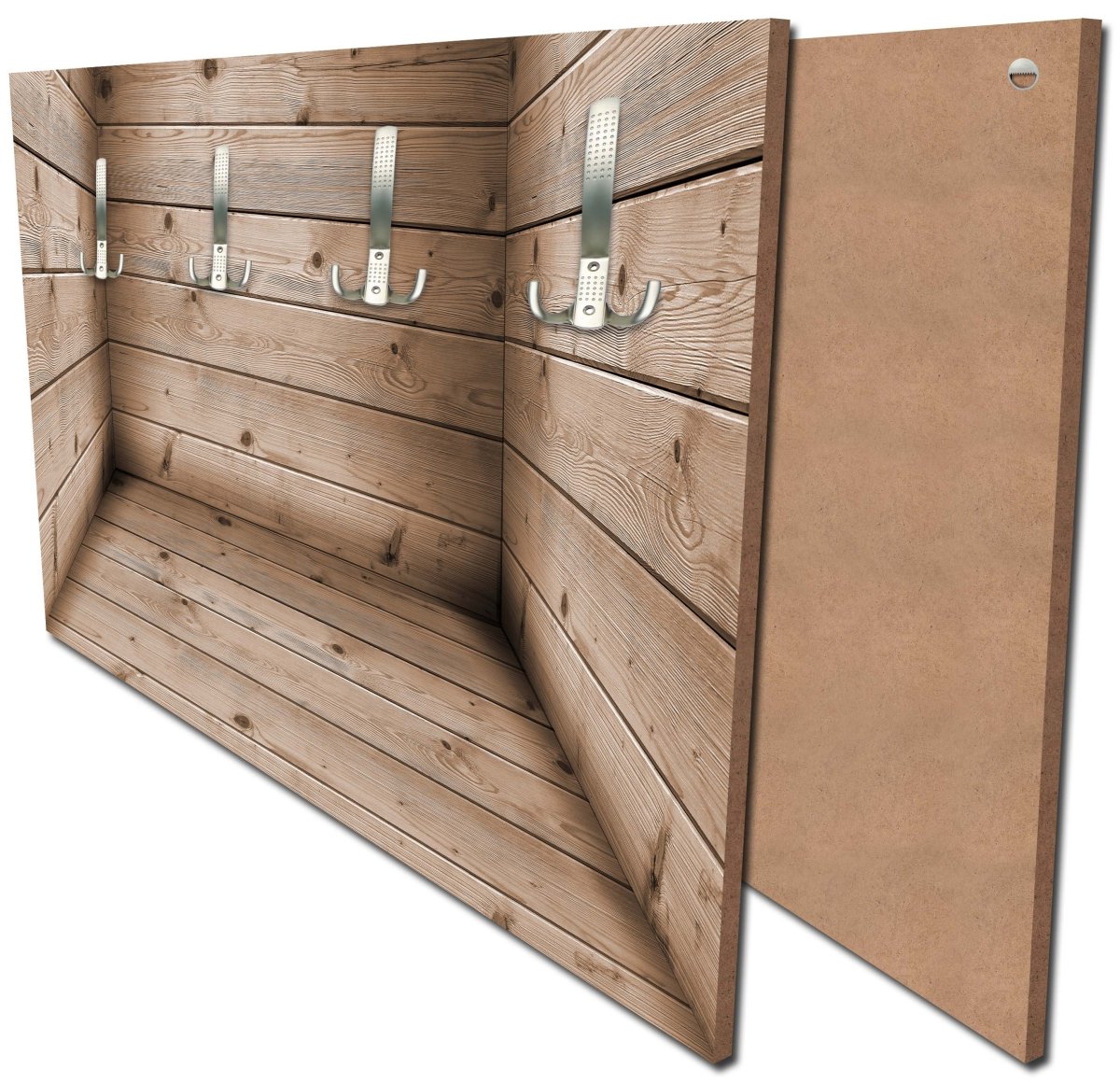Garderobe Zimmer aus Holzbohlen M1055