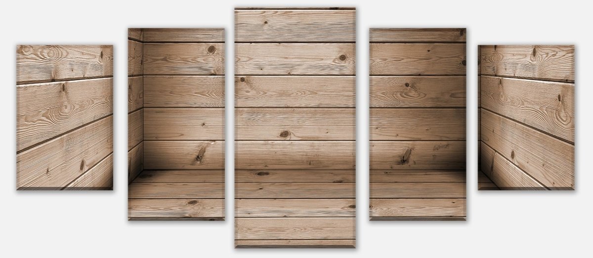 Leinwandbild Mehrteiler Zimmer aus Holzbohlen M1055 entdecken - Bild 1