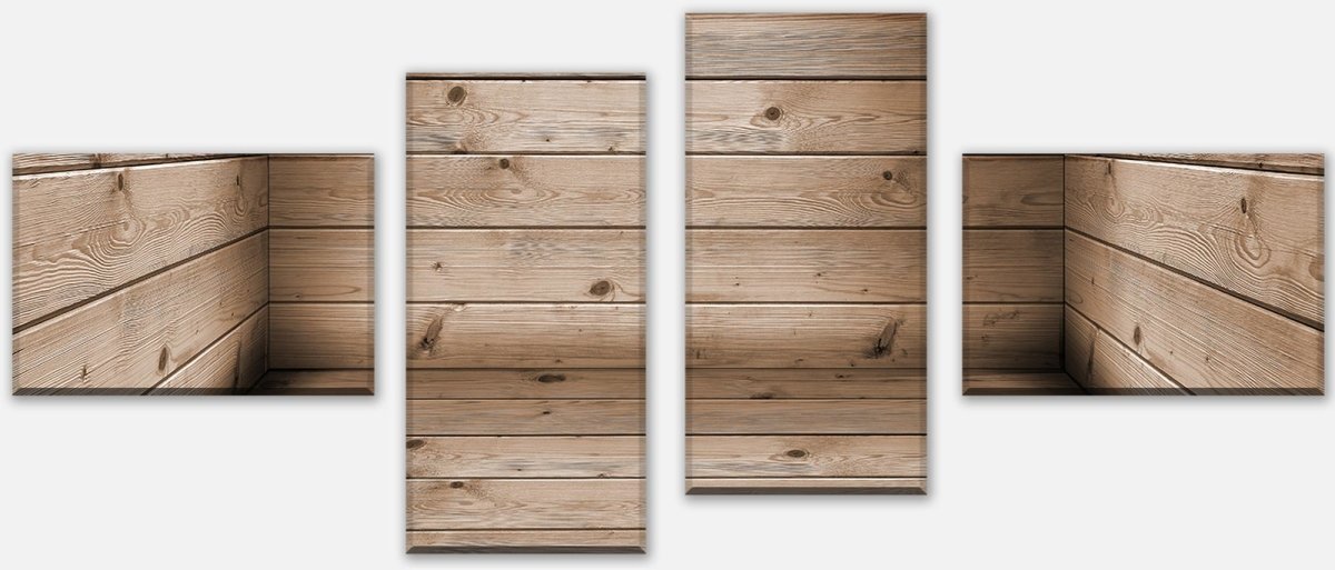Canvas print Multi-part room made of wooden planks M1055