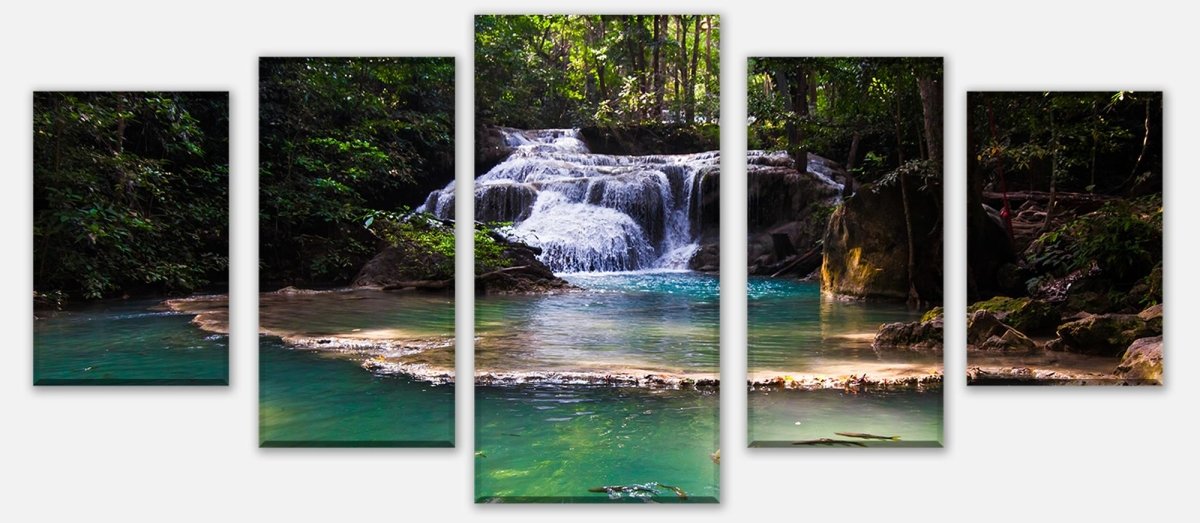 Leinwandbild Mehrteiler Erawan Wasserfall, Thailand M1059 entdecken - Bild 1