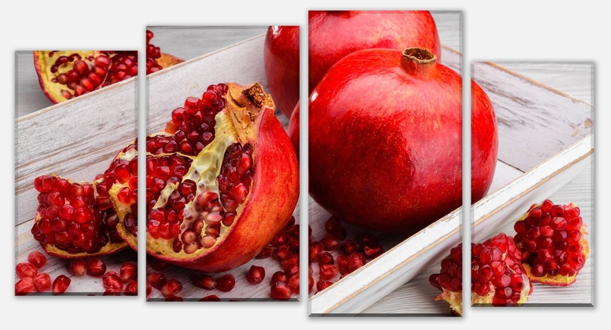 Leinwandbild Mehrteiler Rote Granatapfelfrüchte M1063