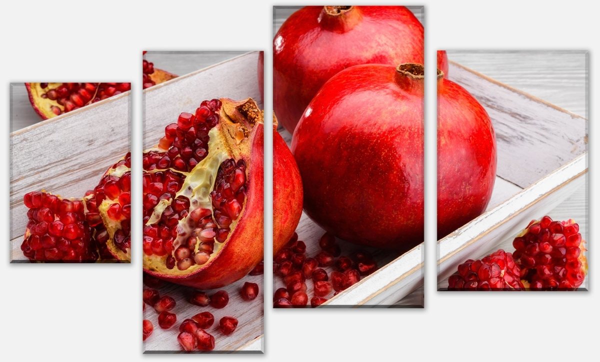 Leinwandbild Mehrteiler Rote Granatapfelfrüchte M1063