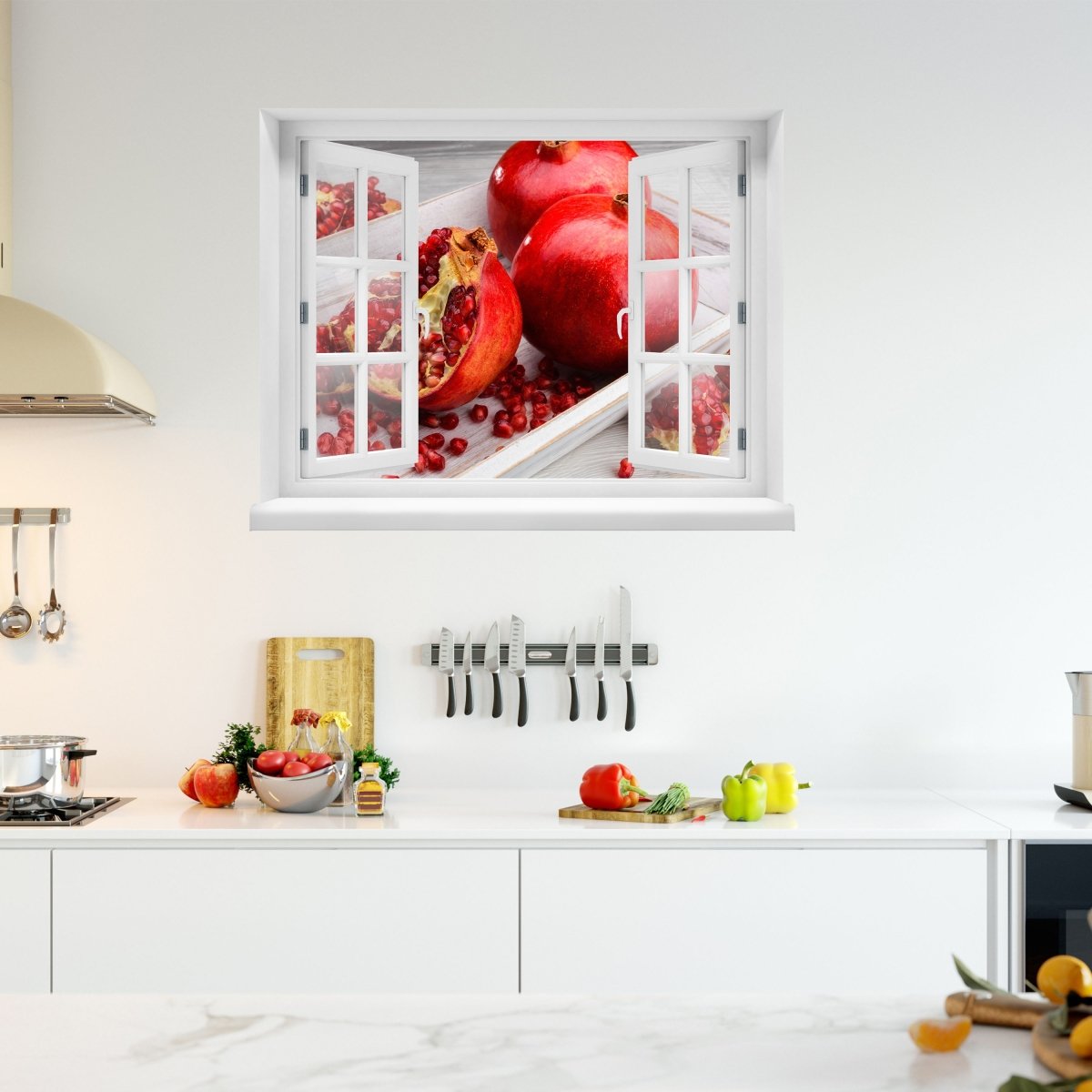 3D-Wandsticker Rote Granatapfelfrüchte - Wandtattoo M1063