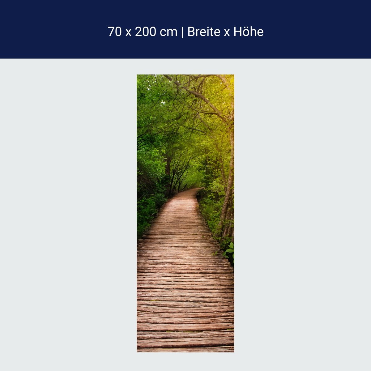 Porte papier peint chemin en bois dans la forêt, arbres, nature, passerelle M1077