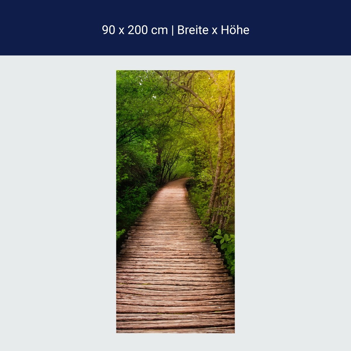 Door wallpaper wooden path in the forest, trees, nature, footbridge M1077
