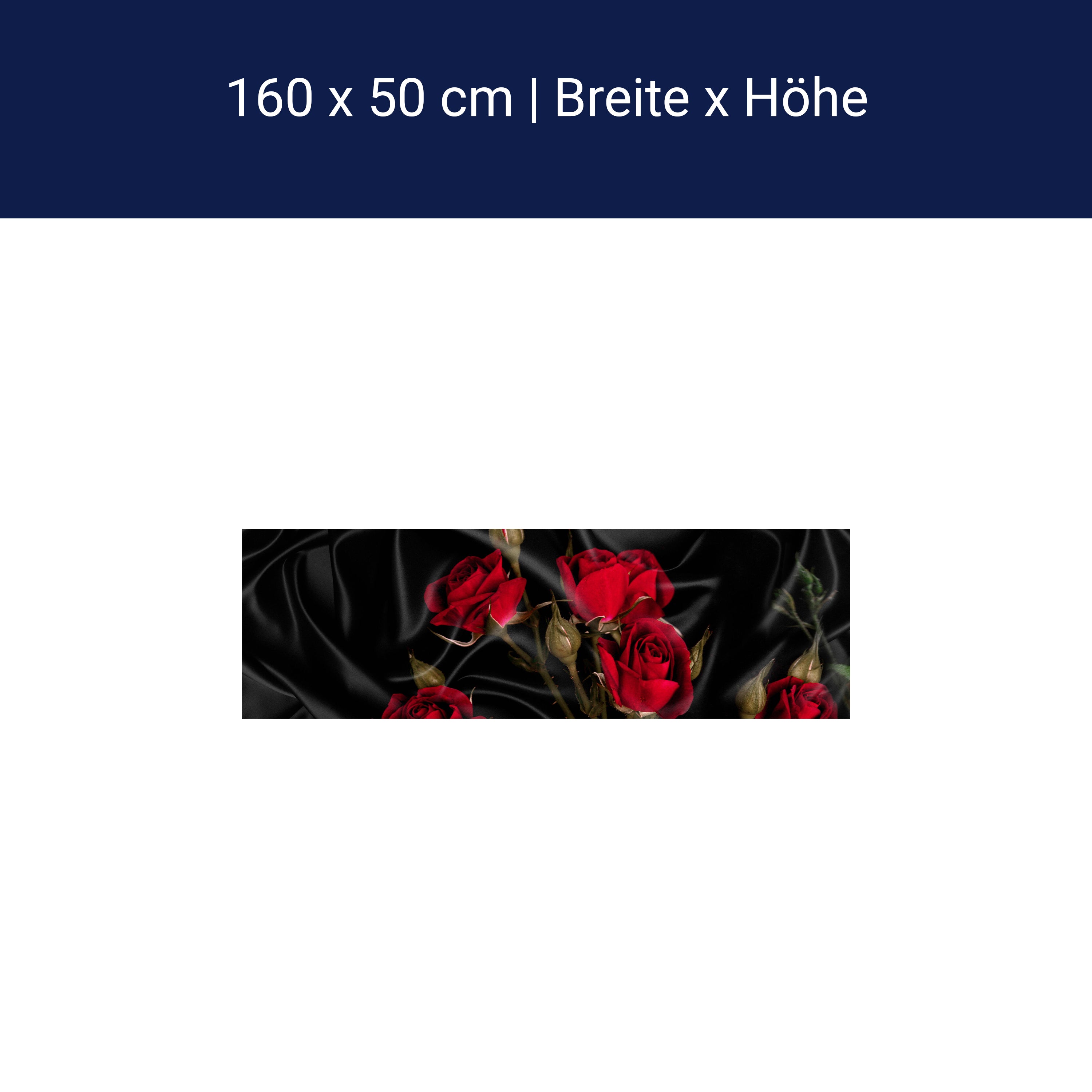 Crédence de cuisine roses rouge noir tissu soie M1078