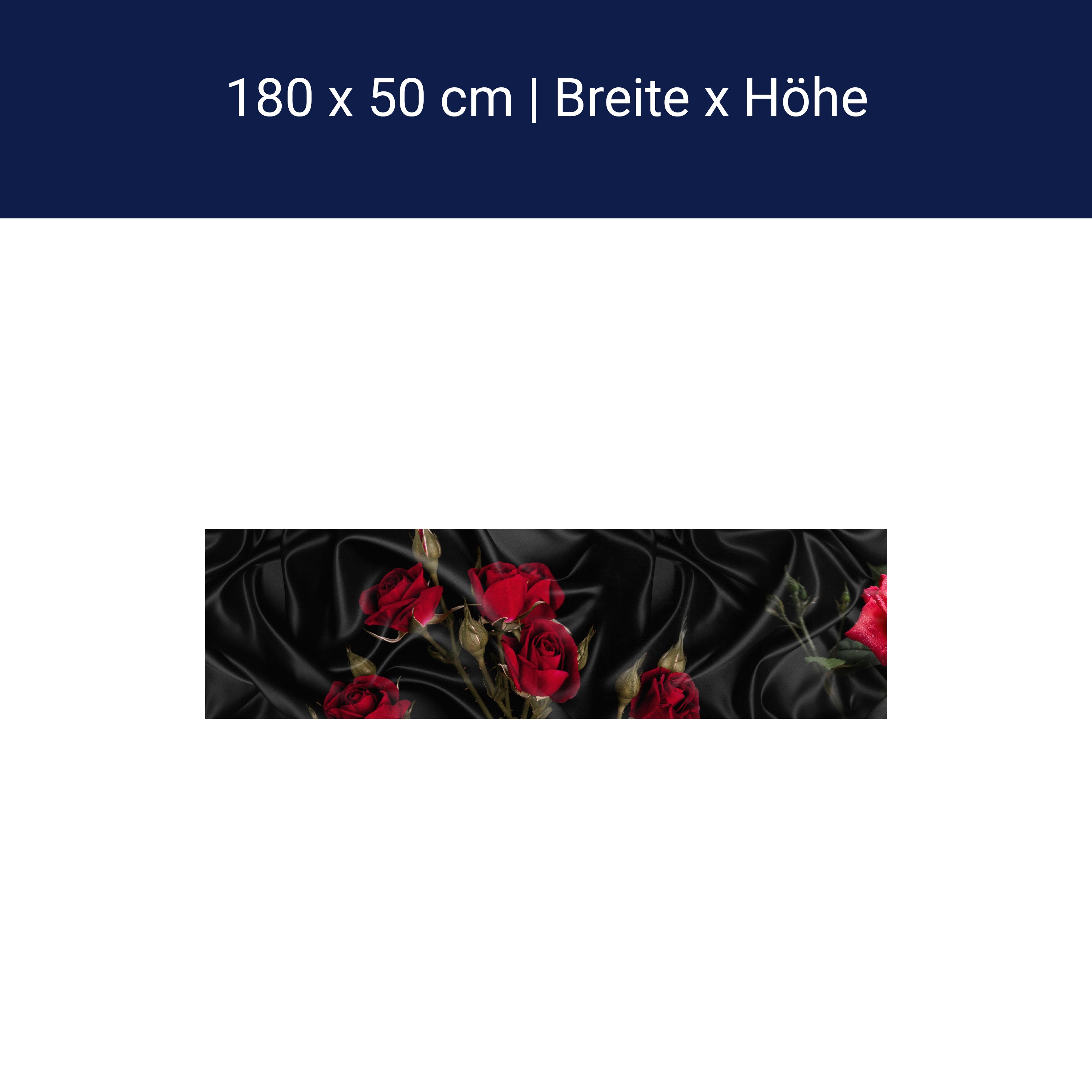 Crédence de cuisine roses rouge noir tissu soie M1078