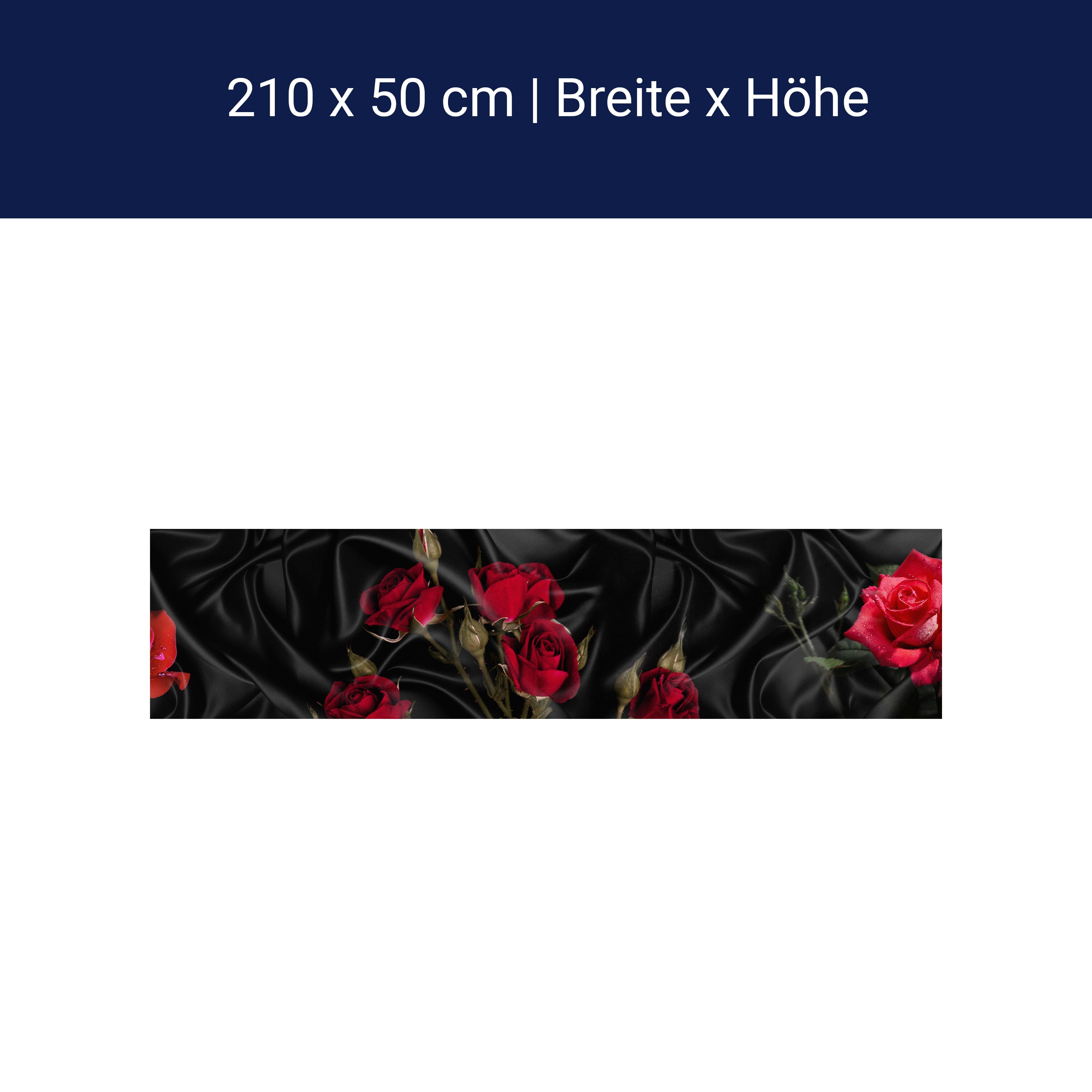Küchenrückwand Rosen Rot Schwarz Tuch Seide M1078