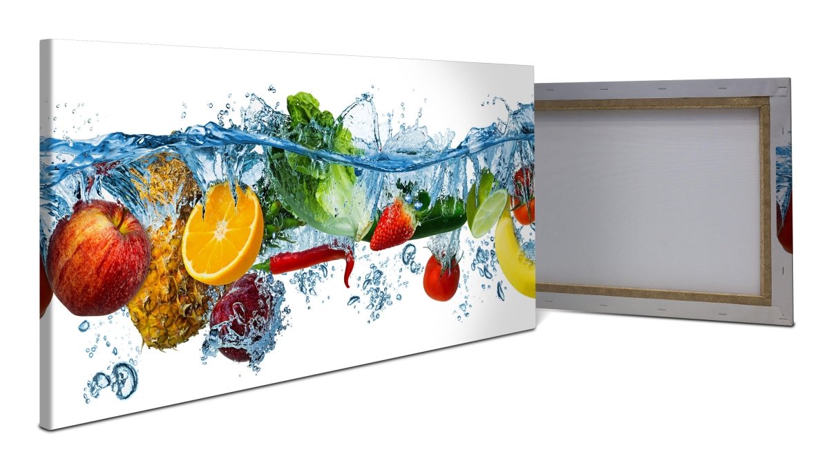 Leinwandbild Obst & Gemüse im Wasser, Früchte M1083 - Bild 1