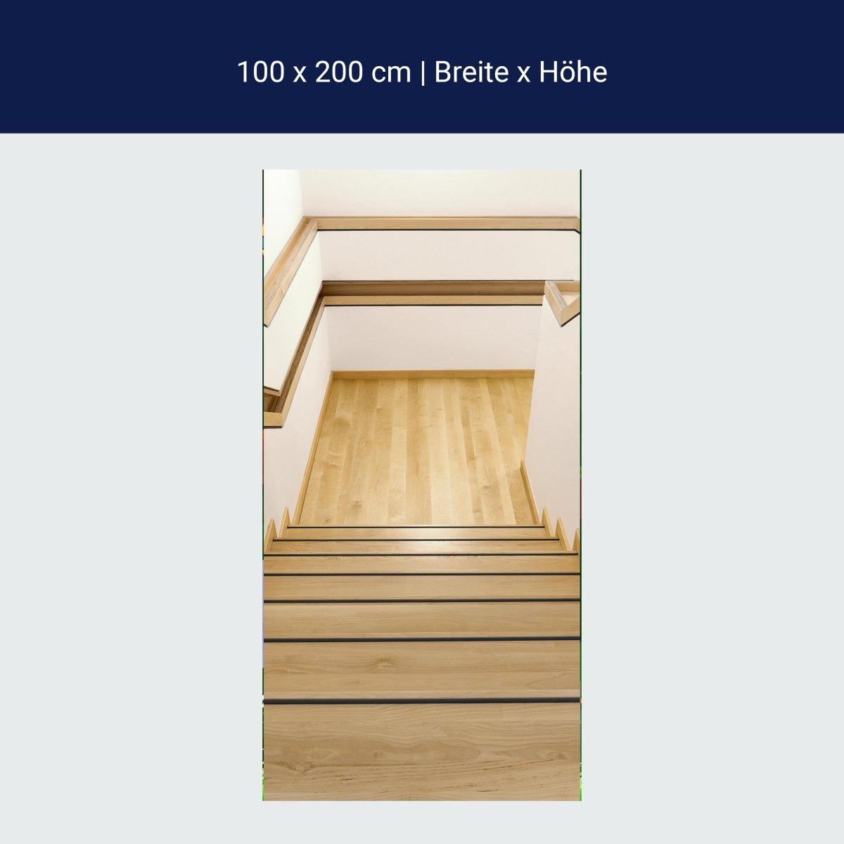 Door wallpaper wooden staircase with railing &amp; shelf, house M1085