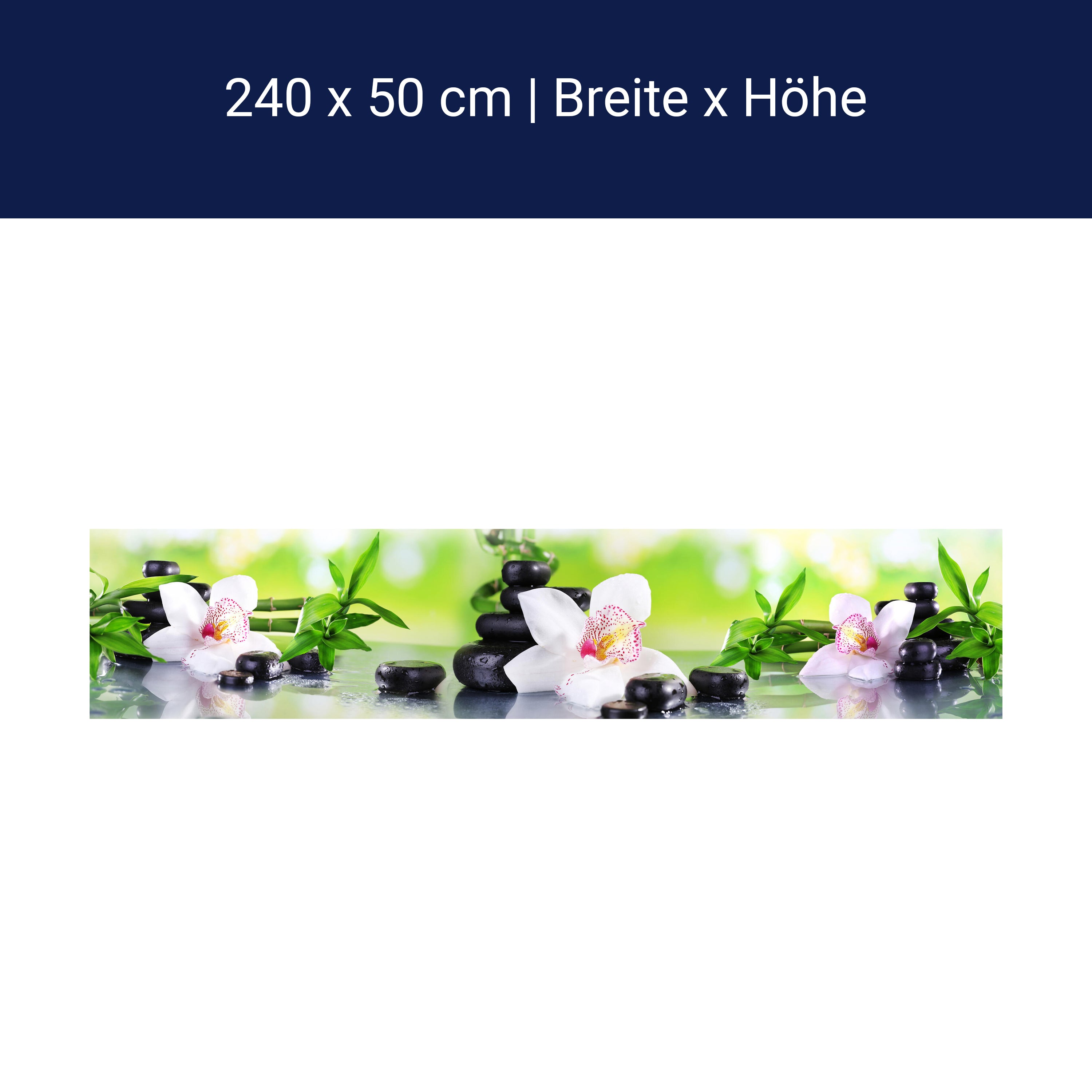 Küchenrückwand Orchidee Bambus Steine Glas M1087