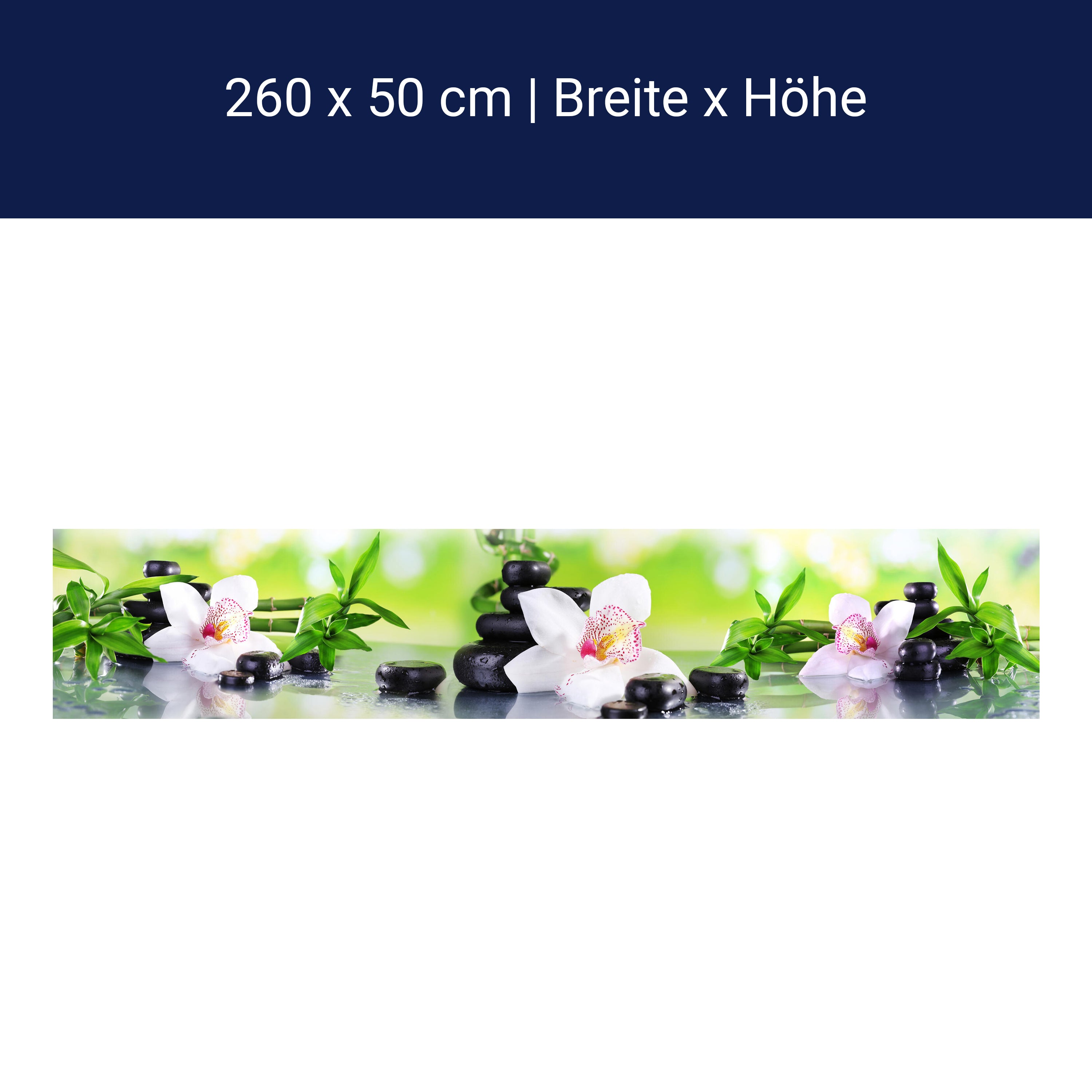 Küchenrückwand Orchidee Bambus Steine Glas M1087