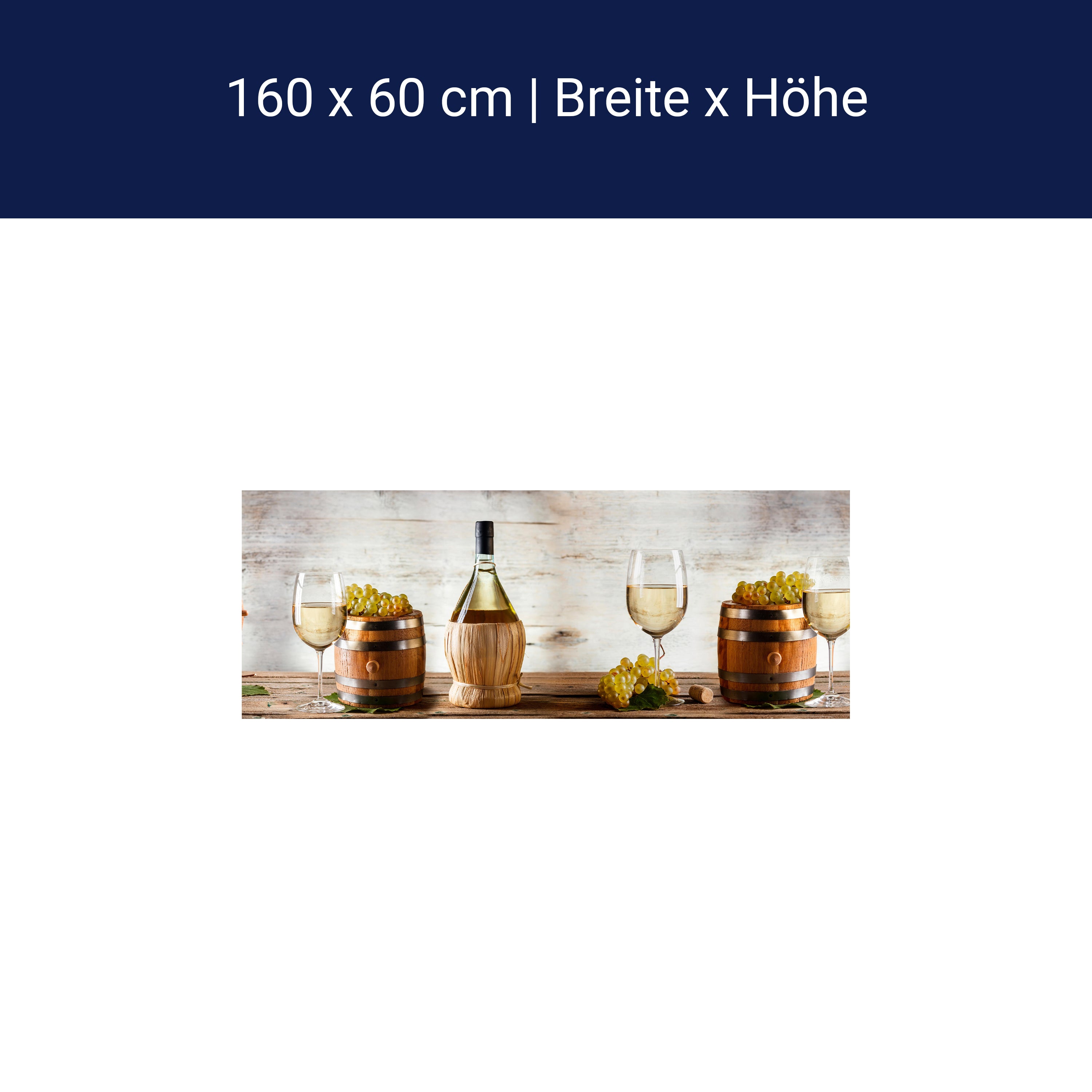 Crédence de cuisine Bouchon de liège Fût de bois Raisins Verre M1089