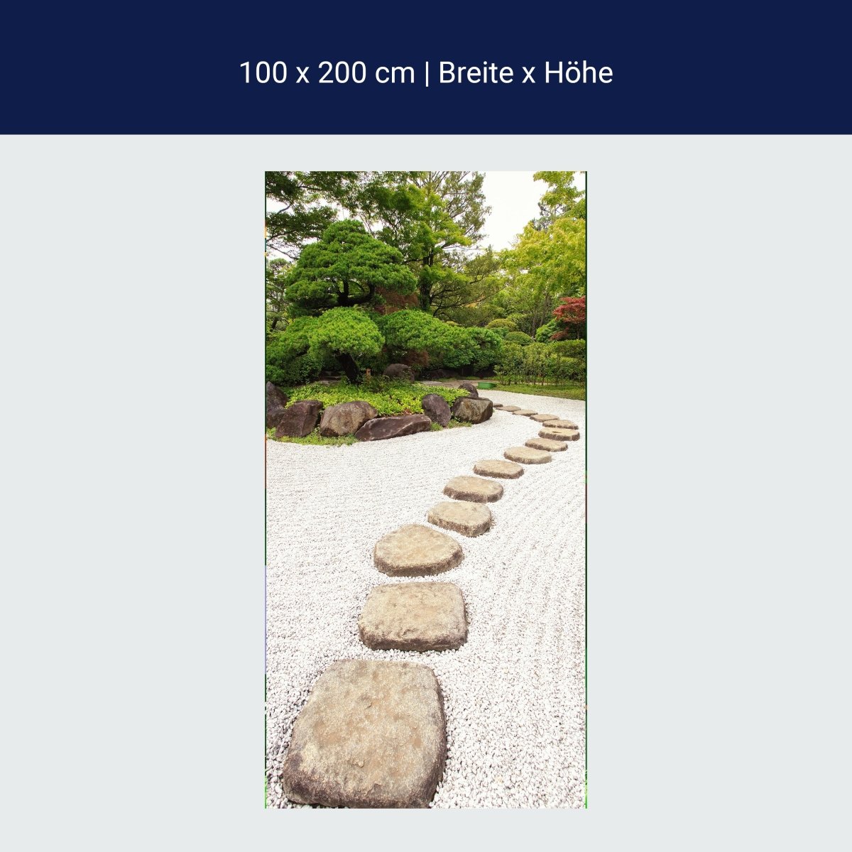 Türtapete Steine in einem Park, Kies, Garten M1095