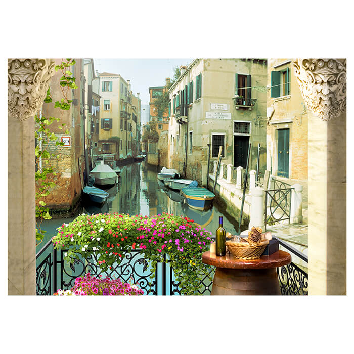 Fototapete Balkon Kanal Venedig Gondeln M1096 - Bild 2