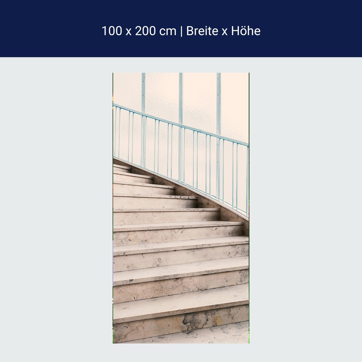 Türtapete Natur-stein Treppe mit Geländer, Steine M1100