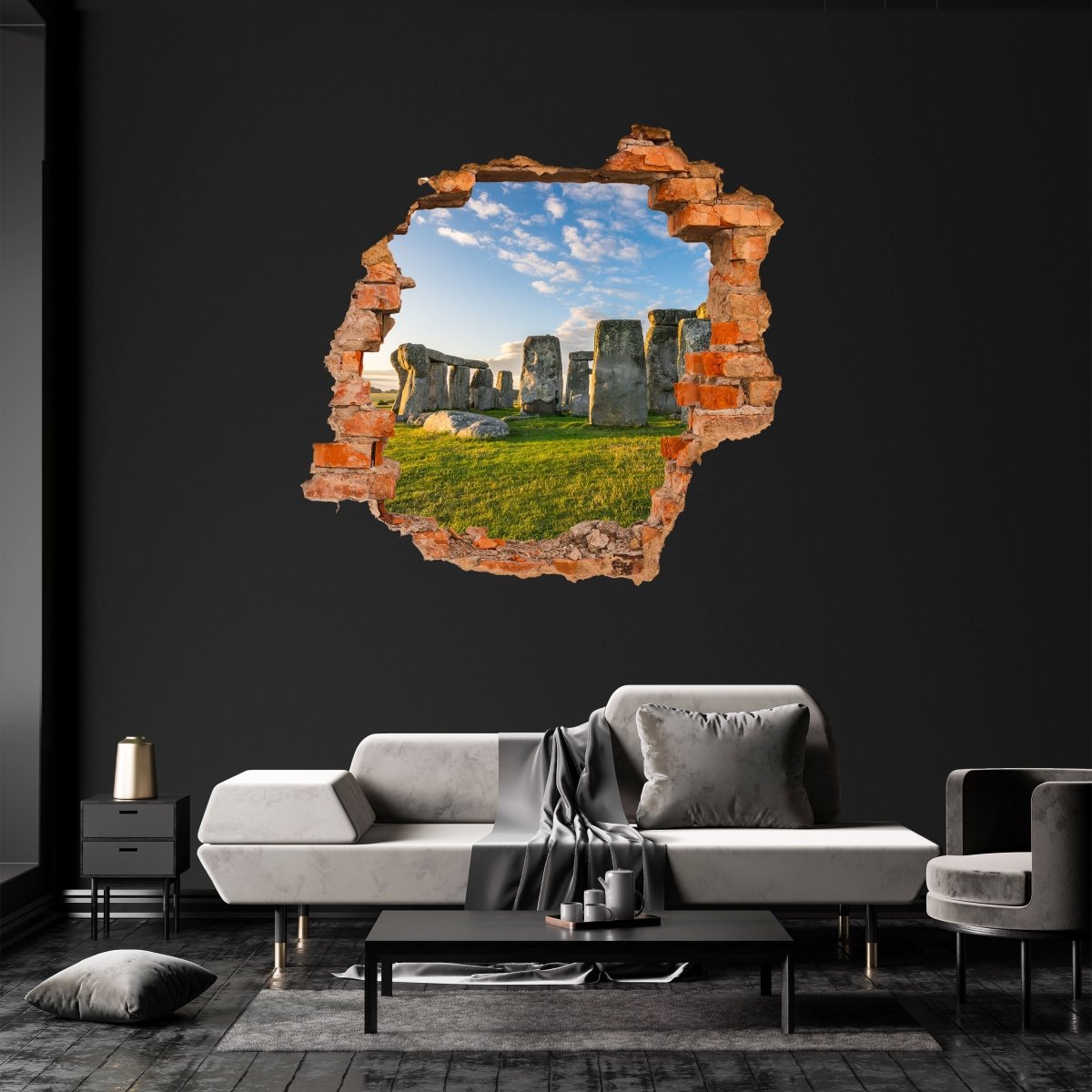 3D wall sticker view of Stonehenge, England, stones - Wall Decal M1101