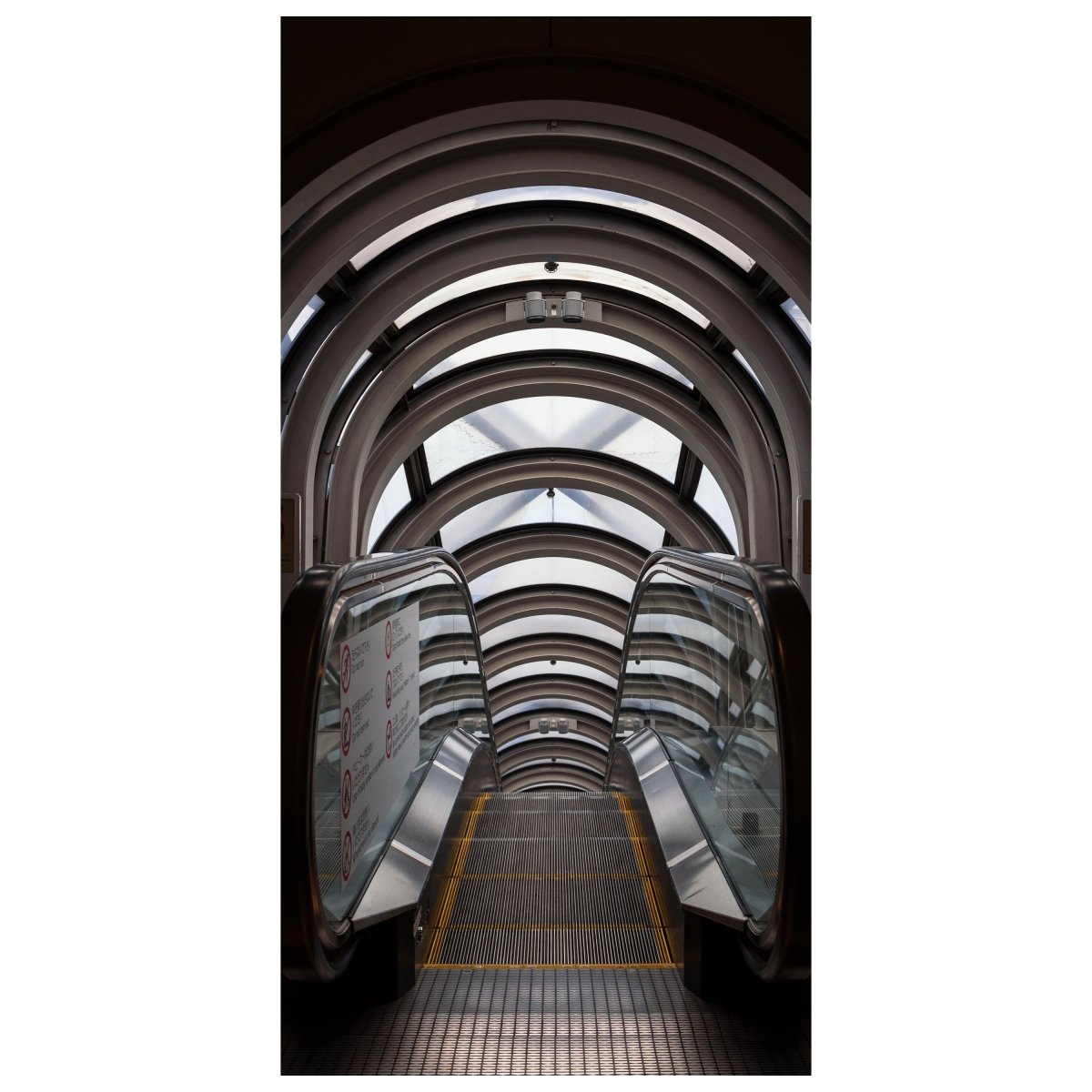 Türtapete Rolltreppe abwärts, Glas, Metall, Bögen M1103 - Bild 2
