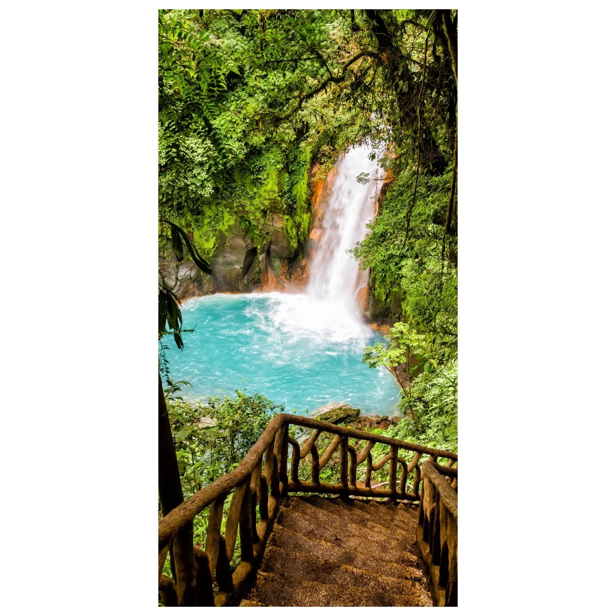 Türtapete Wasserfall & Treppe, Paradies, Geländer M1109 - Bild 2