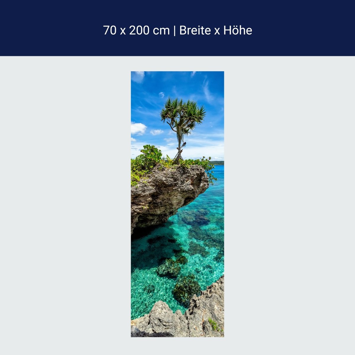 Türtapete Palme auf Fels-klippe, Meer, Ozean M1111