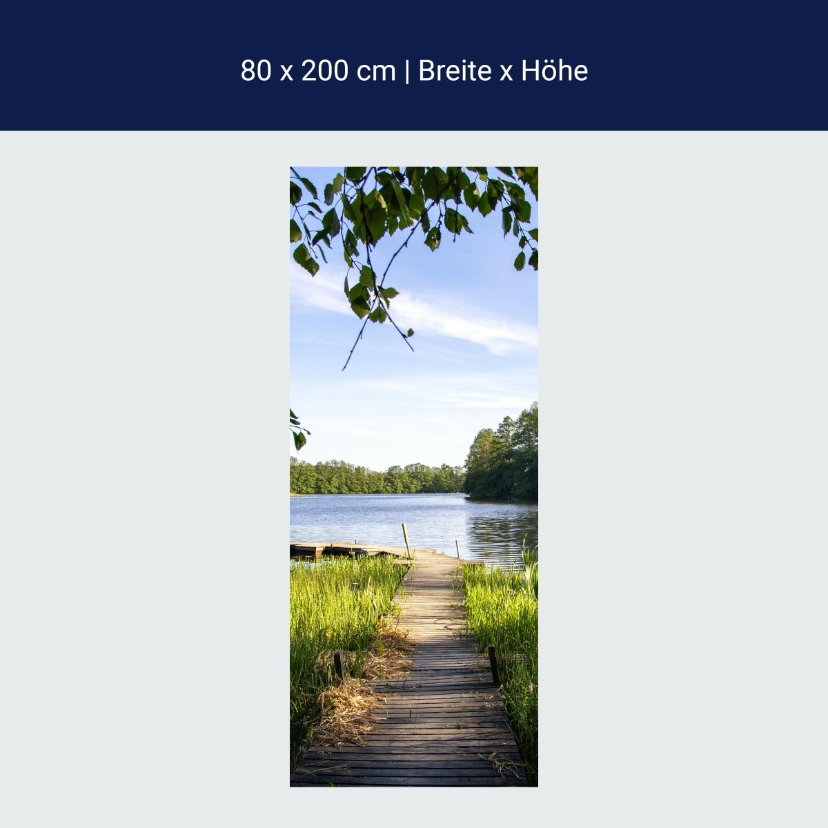 Türtapete Holz-steg an einem See, Natur, Teich M1116