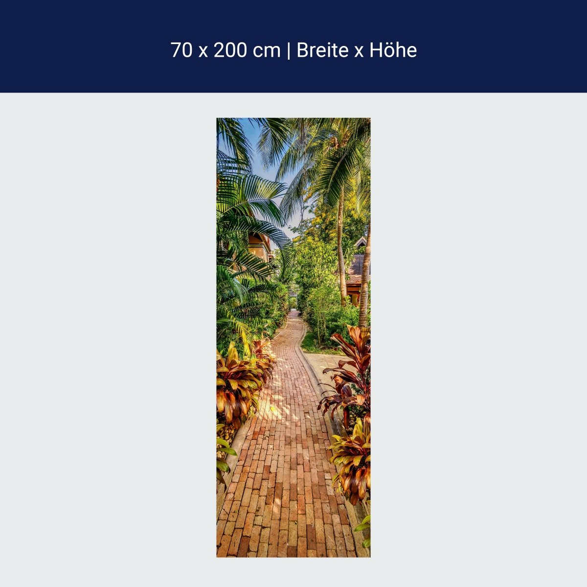 Türtapete Fuß-weg in den Tropen, Palmen, Grün M1119