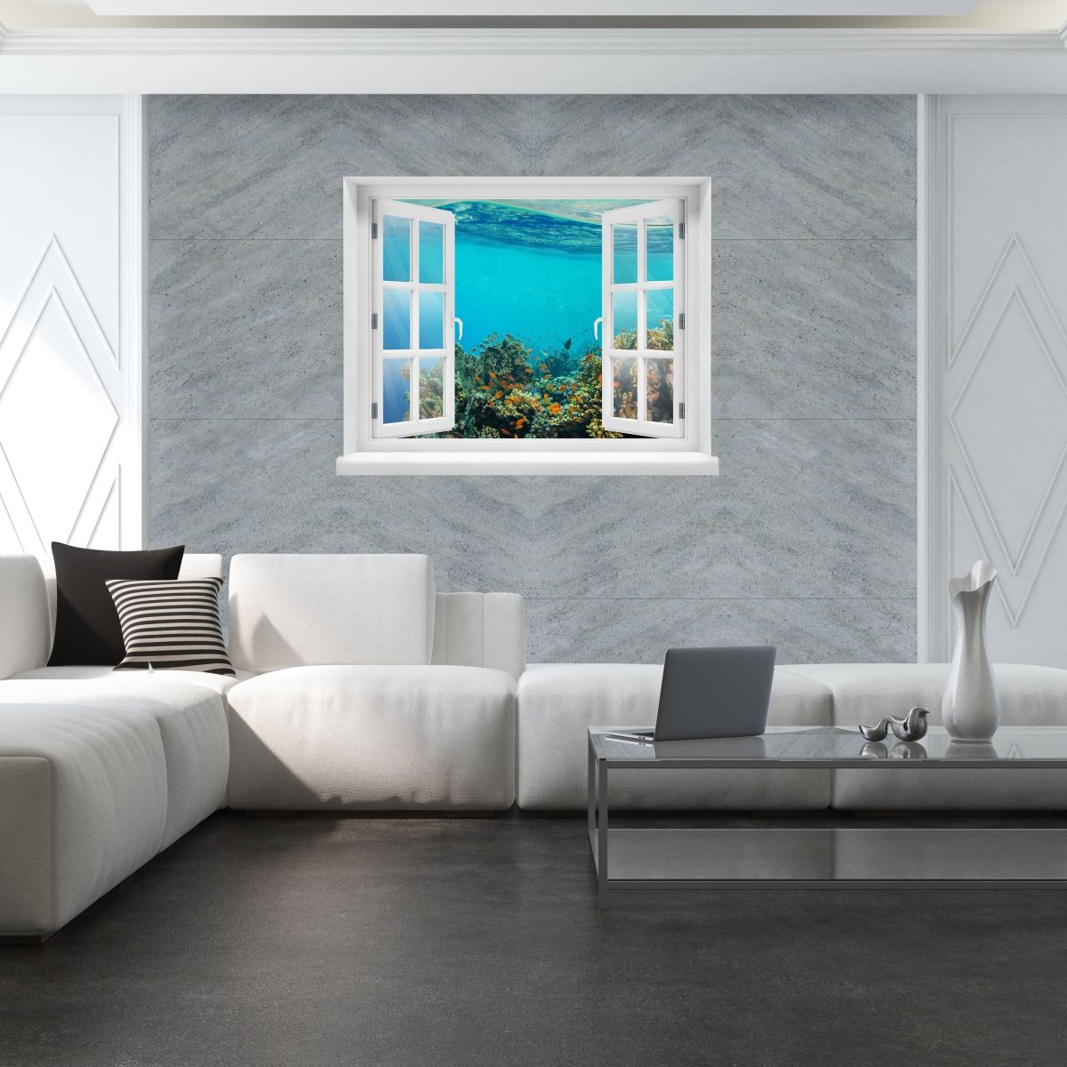 3D wall sticker coral reef in the ocean sea coral - Wall Decal M1126