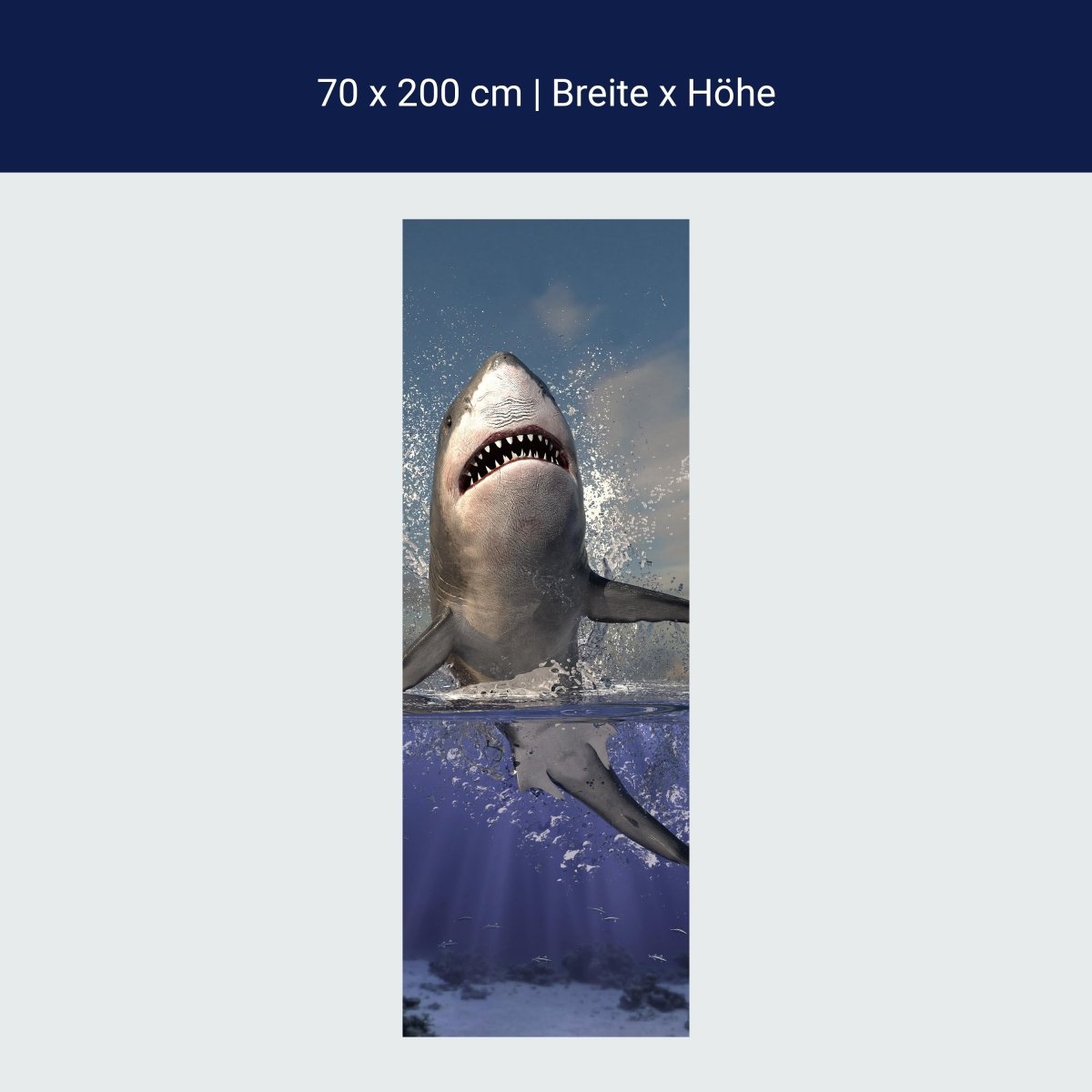 Türtapete springender Hai, Unter-wasser, Raub-tier M1130