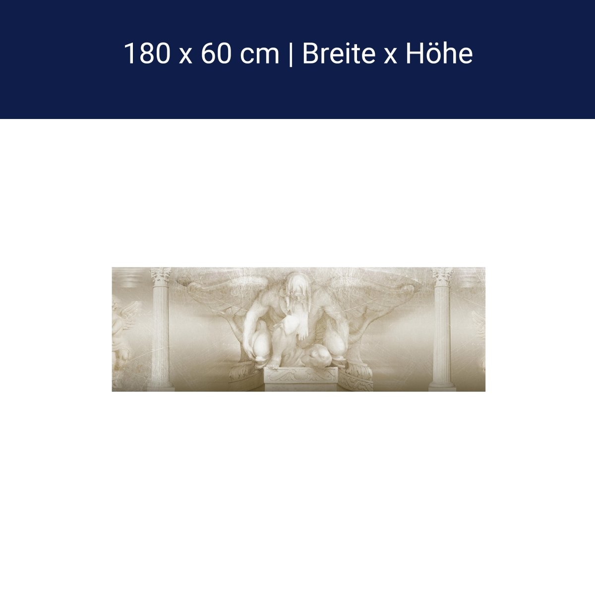 Crédence de cuisine statue ange colonnes lumineuses blanches M1137