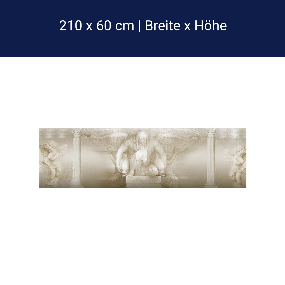 Crédence de cuisine statue ange colonnes lumineuses blanches M1137
