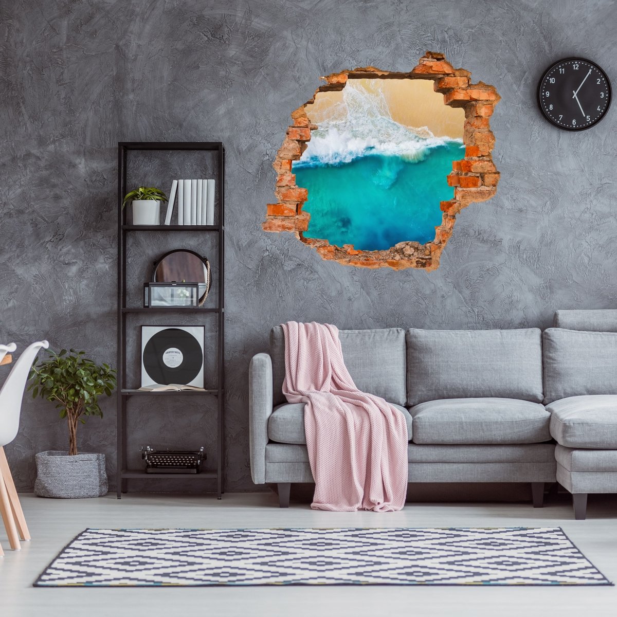 3D-Wandsticker Meer & Strand, Sand, Wasser, Ozean, Blau - Wandtattoo M1137