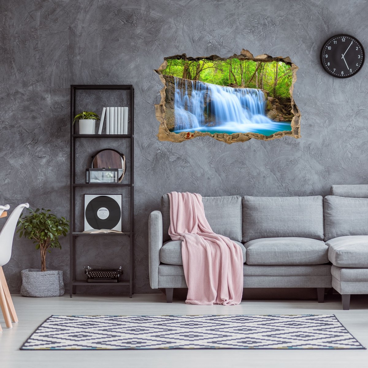 3D-Wandsticker Wasserfall im Wald, Dschungel, Wasser - Wandtattoo M1141