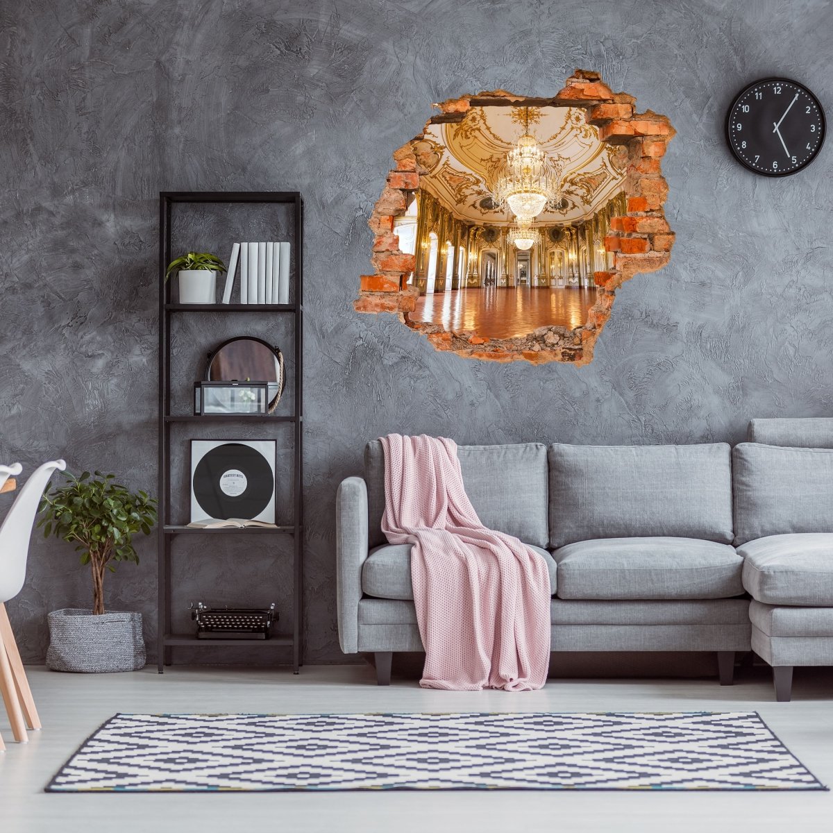 Sticker mural 3D Royal Hall, lustre, or - Wall Decal M1143