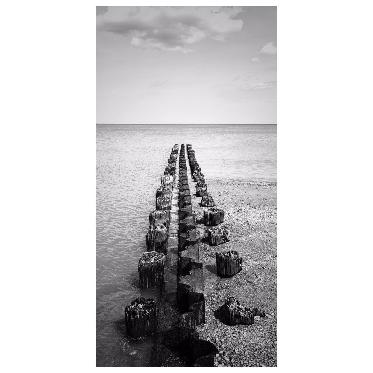Türtapete alter Holz-steg im Meer, Steine, Ozean M1145 - Bild 2
