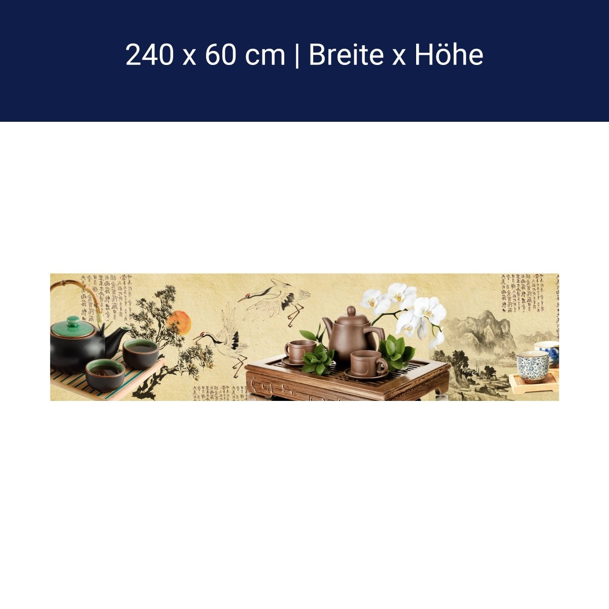 Küchenrückwand Tee Asiatisch Japanisch Sonne Pergament M1146