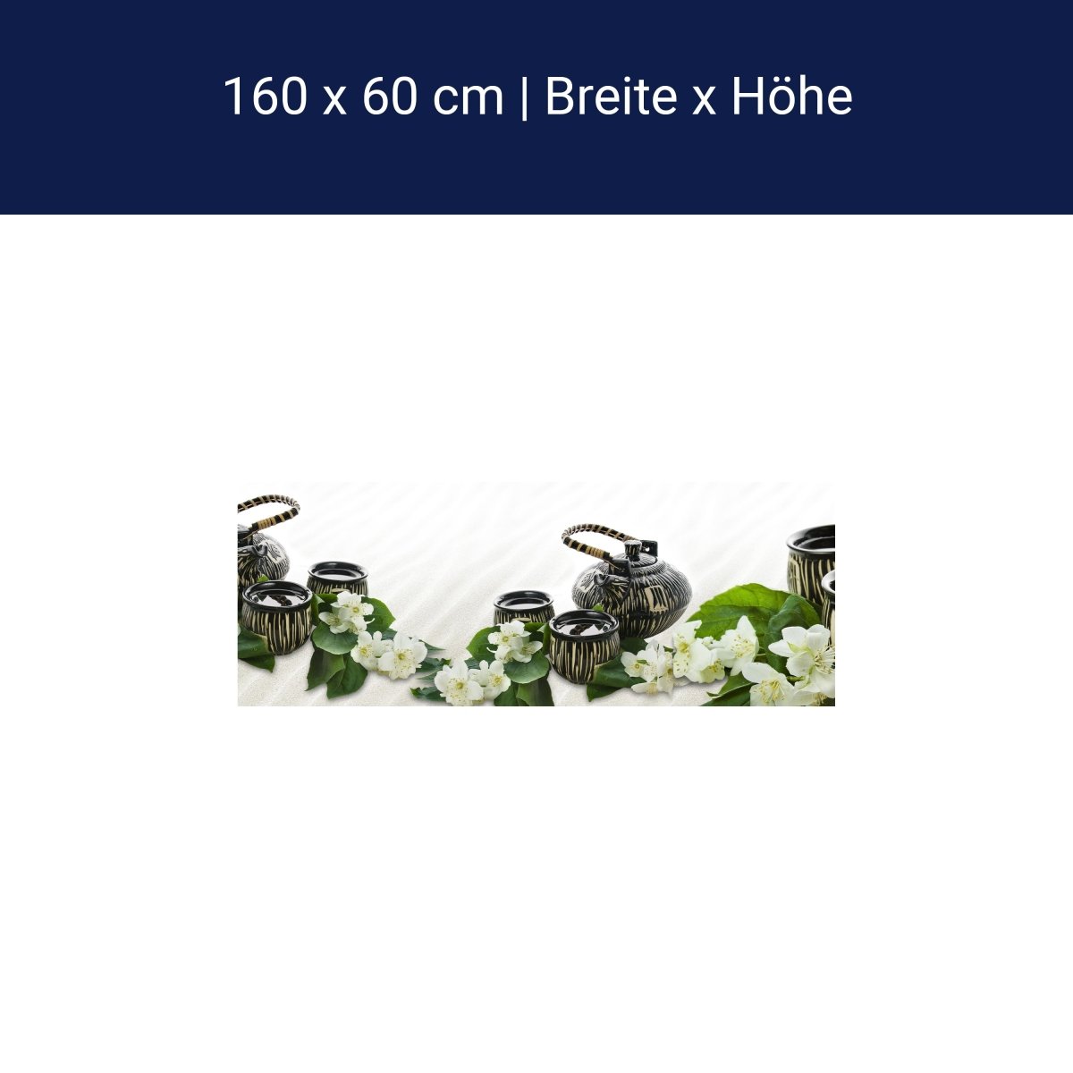 Küchenrückwand Tasse Schwarz Weiß Muster Tee Kanne M1155