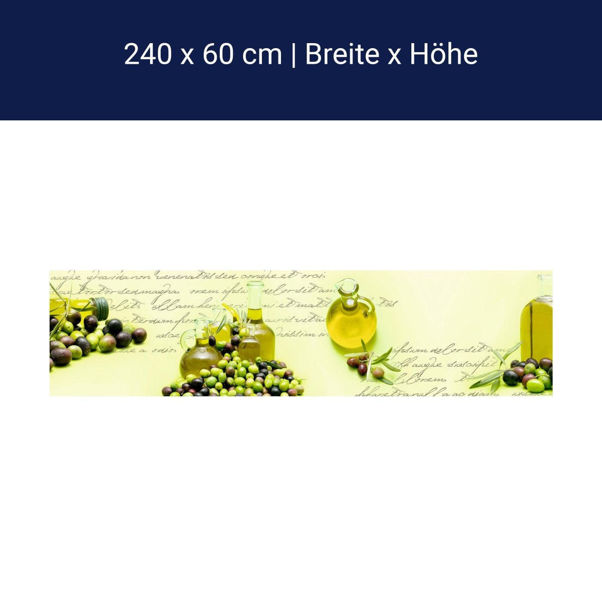 Kitchen Splash Olive Oil Font Green Bottle Glass M1157