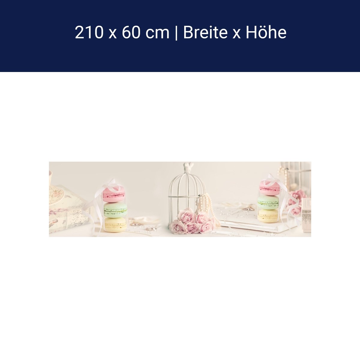 Küchenrückwand Rosa hell Perlenkette Tasse Rosen M1159