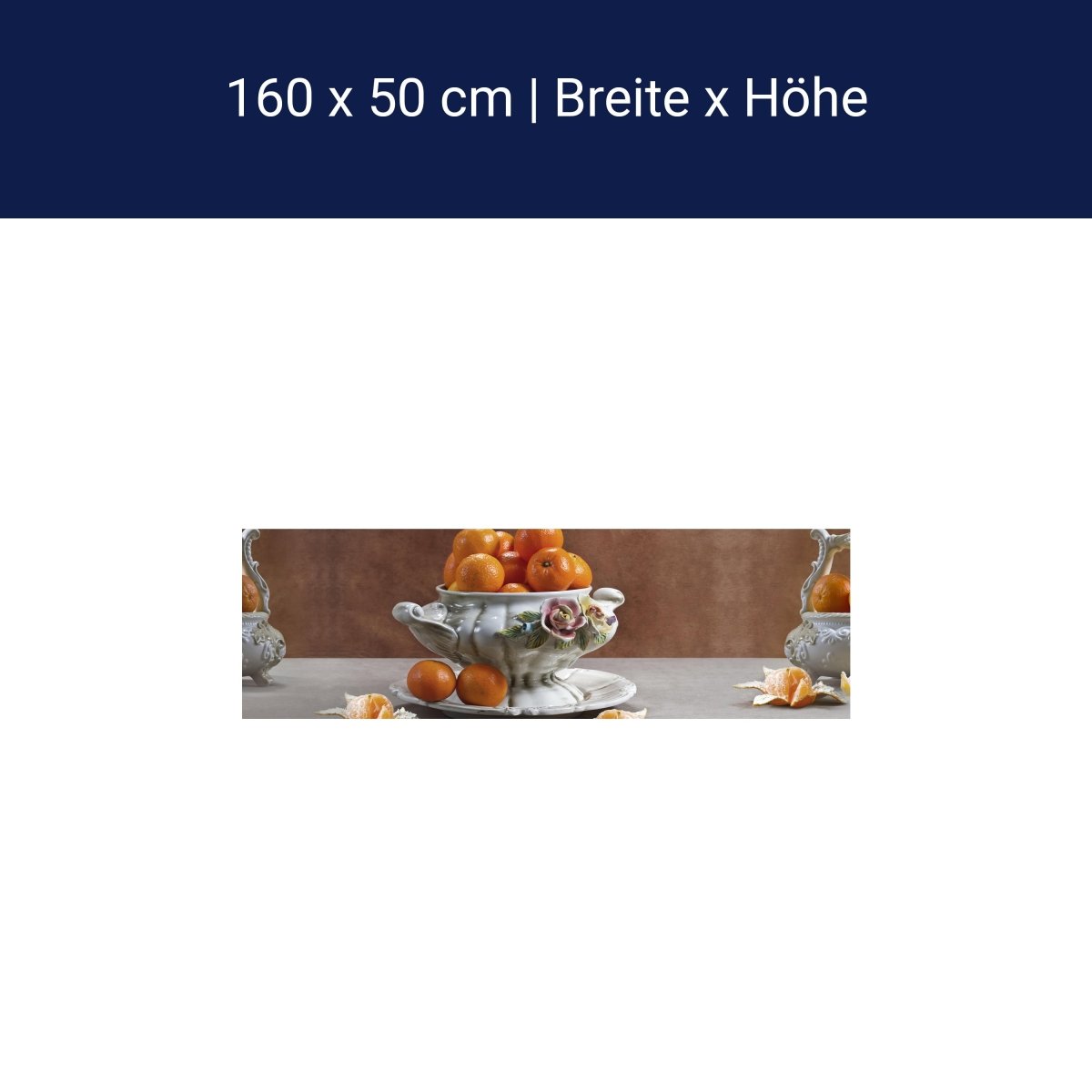 Kitchen splashback tangerine porcelain bowl fruit roses M1163