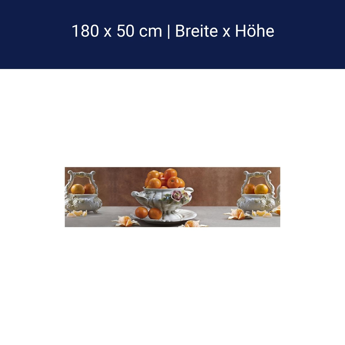 Kitchen splashback tangerine porcelain bowl fruit roses M1163