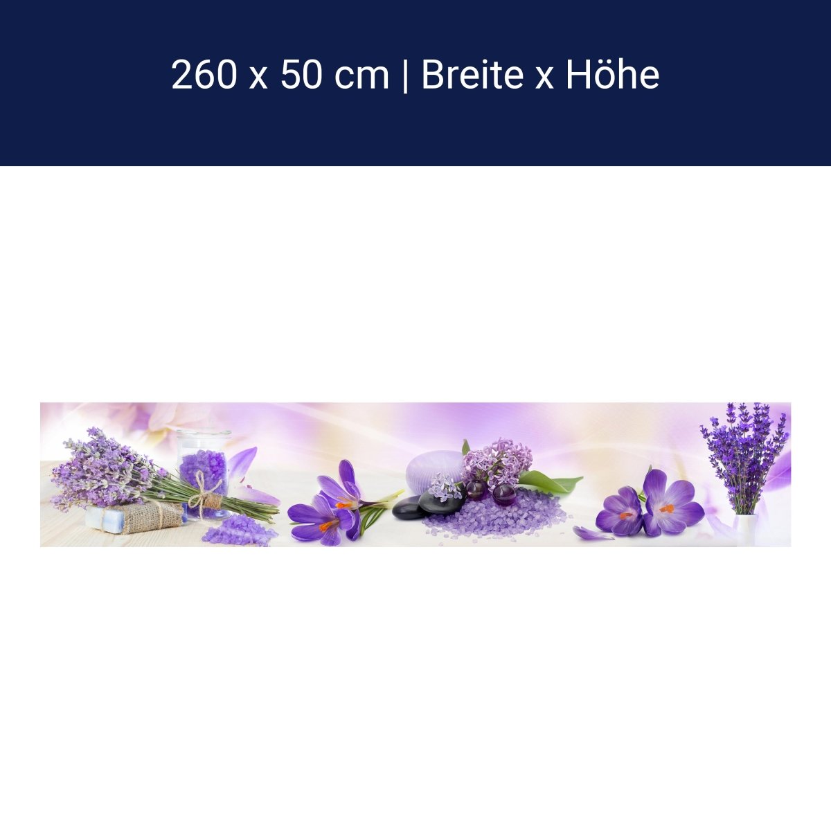 Kitchen splashback Purple Stones Glass Lilac Crocus Flow M1177