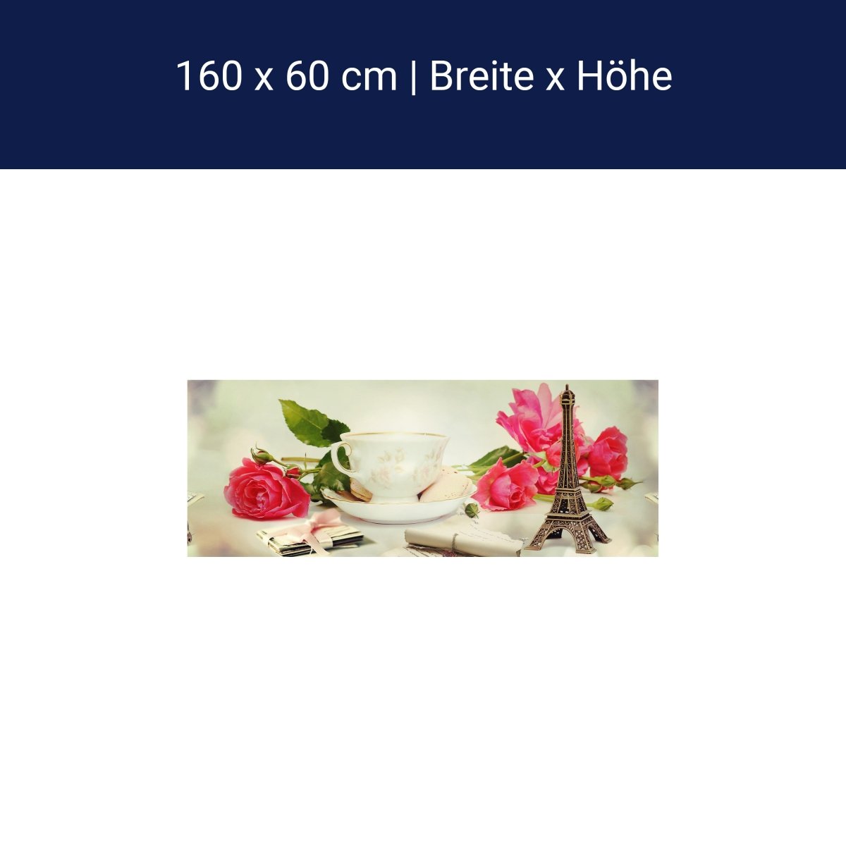 Küchenrückwand Eifelturm Rosen Briefe Schlüssel Tasse M1178