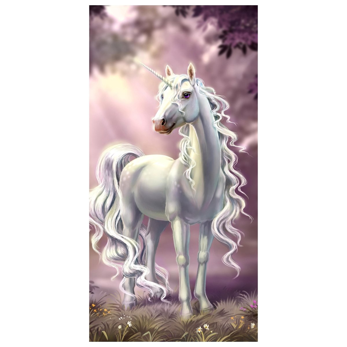 Türtapete Prinzessinnen Einhorn, Weiß, Fantasy M1186 - Bild 2