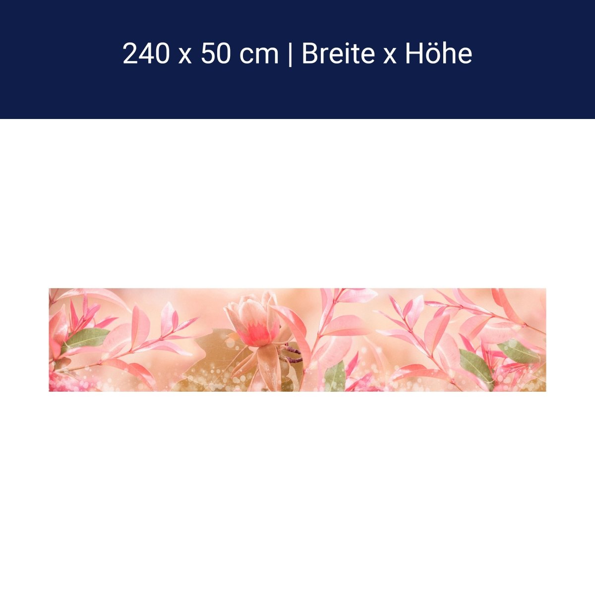 Crédence Cuisine Fleurs Naturelles Feuilles Rose Vert Bulles M1187