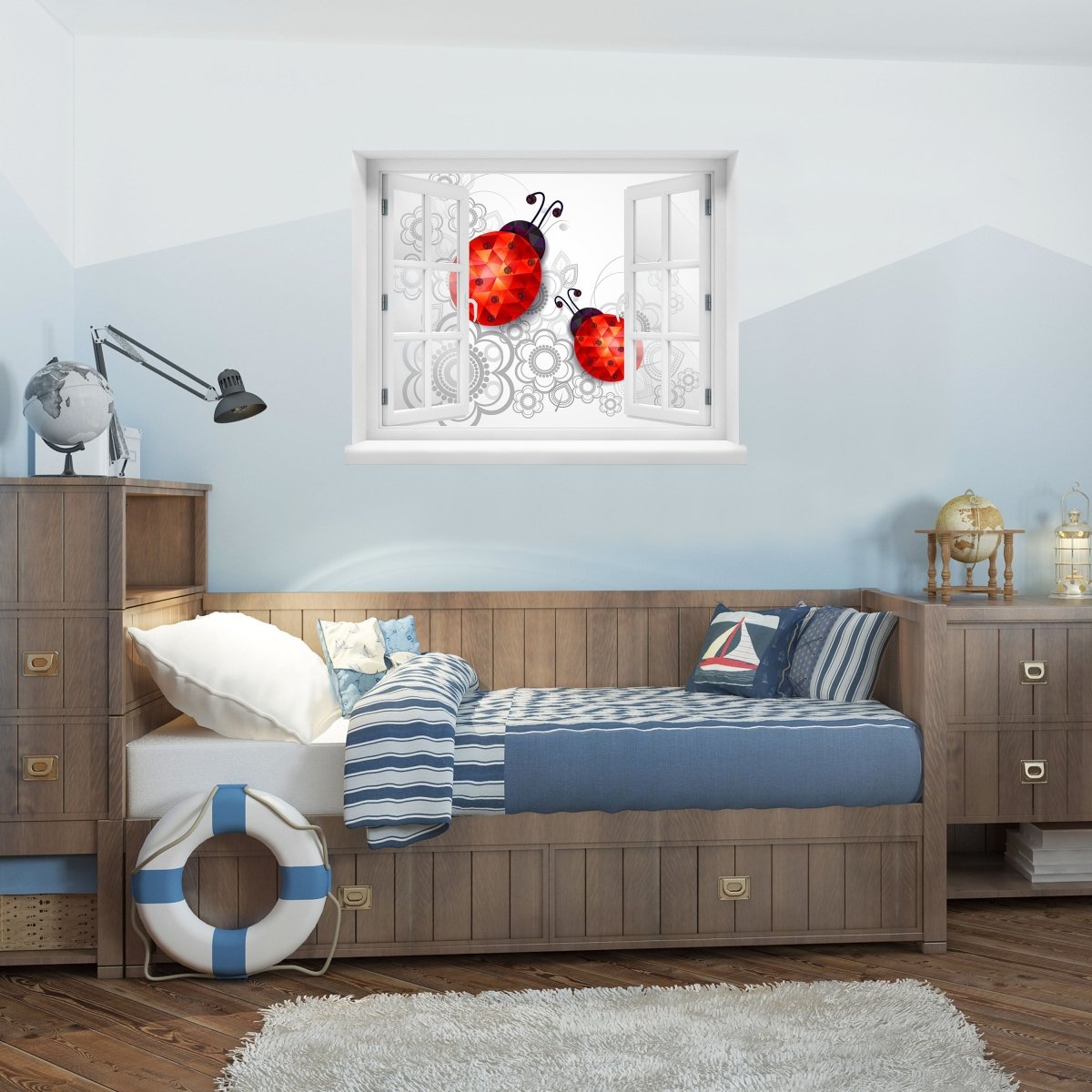3D wall sticker ladybug patterns, ornaments, shapes - Wall Decal M1191