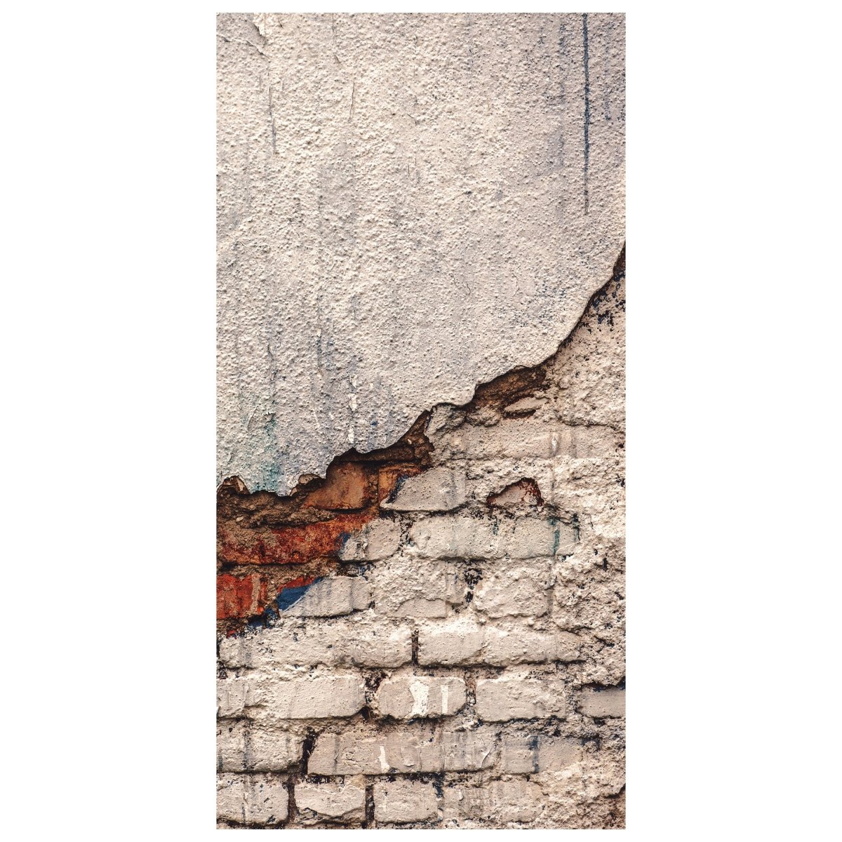 Türtapete alte Mauer, Putz, Risse, Backstein, Wand M1194 - Bild 2